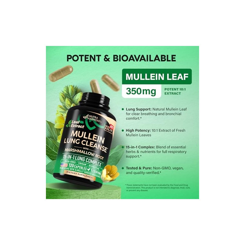 Mullein Lung Detox - Mullein Leaf 10:1 Extract - Marshmallow