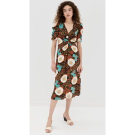 Rhode Women's Maci Dress, Scarlet Aura Blossom Grande, Floral, 2