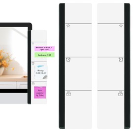 2 Pack Monitor Memo Board Monitor Side Panel Left Right Message Boards Computer Sticky Note Holder with Pen for Office Desk Décor