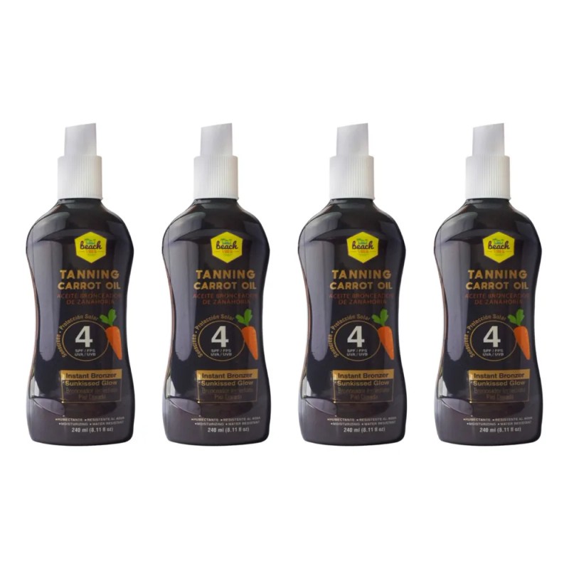Set 4 Bronceadores Beach Vibes Zanahoria 240 Ml
