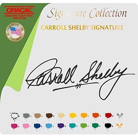 CARROLL SHELBY SIGNATURE VINYL STICKER DECAL FORD COBRA RACE MUSTANG TRACK 3" X 8" (Black 070)