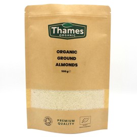 Organic Ground Almond- Raw, Unsalted, Non-GMO, No Additives, No Preservatives, Vegan - High in Protein, Healthy Fats, and Antioxidants - Perfect for Snacking, Baking, and Cooking - Thames Organic 250g