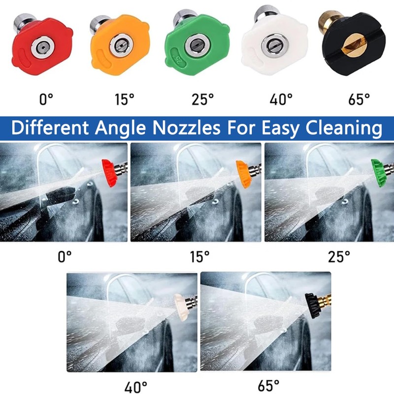 Gasea 7 Pcs Pressure Washer Spary Nozzles Tips, 1/4 Inch