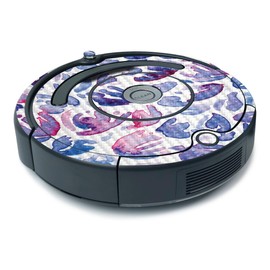 MightySkins Carbon Fiber Skin for iRobot Roomba 675 Minimal Coverage - Blue Petals | Protective, Durable Textured Carbon Fiber Finish | Easy to Apply, Remove, and Change Styles | Made in The USA