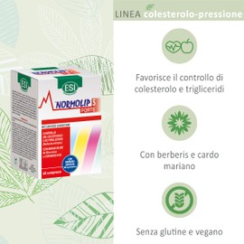 ESI - Normolip 5 Forte, Integratore Alimentare con Berberis, Contribuisce ai Normali Livelli di Colesterolo e Trigliceridi e alla Funzionalità Cardiovascolare, Senza Glutine, 60 Compresse