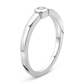 Miore Ring Women Soitaire Engagement Ring Diamonds 0.05 ct 925 Sterling Silver