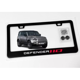 Custom Reflectivd Defender 110 License Plate Frame Black Metal W/ Screws & Caps