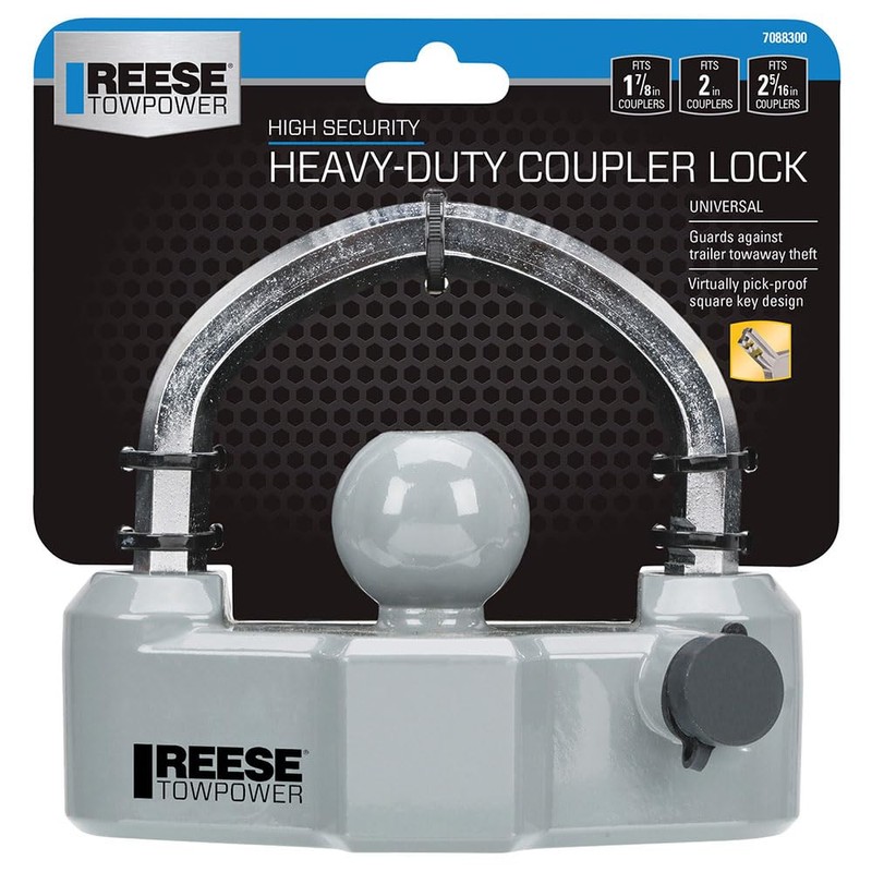 Reese Towpower 7088300 Trailer Coupler Lock, Universal Fit, Heavy Duty,