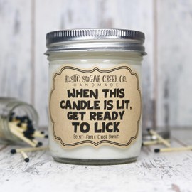 When This Candle Is Lit Get Ready To Lick Candle Naughty Gifts for Women Funny Gifts for Men Naughty Gifts For Him Husband Gifts Boyfriend Candle Anniversary Gifts for Couples