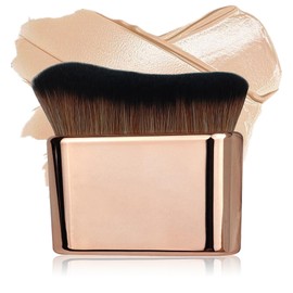 Soft Body Makeup Brush - Compact Self Tanning Applicator for Face, Body & Legs - Rose Gold Tanner Brush. Lightweight & Travel-Friendly for Flawless, Even Application
