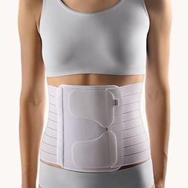 BORT 104150 PostOban® Thorax Abdominal Support Binder Post-Operative, Post Pregnancy, Abdominal Injury Post-Surgical Abdominal Binder Bariatric Belly Plus Size Made in Germany (White, Size 6/10.3")