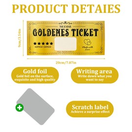 Set of 6 Golden Ticket Vouchers to Fill Yourself Golden Ticket Golden Ticket Voucher Scratch Card Voucher for Scratching Voucher Golden Ticket Golden Ticket Golden Ticket Golden Ticket Voucher