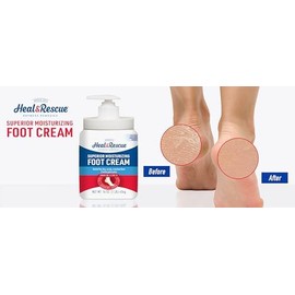 Heal&Rescue Heel Rescue Crema para Pies Botella de 16 Onzas, Paquete de 2, para Piel Agrietada, Callosa o Reseca