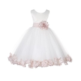ekidsbridal Floral Rose Petals Ivory Flower Girl Dress Communion Dress Graduation Dresses Formal Dresses 302s 6