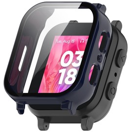 pupvus Screen-Protector Case for Gabb-Watch 3 - Overall Hard PC Tempered Glass High Touch Sensitive Protective Case Accessories Compatible with Gabb Watch 3 for kids (Blue)