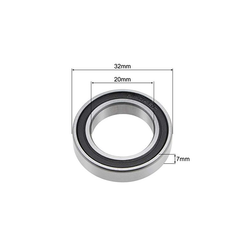 sourcing map 6804-2RS Deep Groove Ball Bearing 20x32x7mm Double Sealed