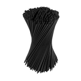 7.5 Inch Black Plastic Coffee & Cocktail Stirrer Straws, Disposable, Eco Friendly, Sip Stirrer, Bar Stirrer, Sip Straw, For Coffee, Cocktail, Latte and Tea - 7.5 Inches (2000)