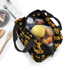 Sunflower Blossom Lunch Bag Insulated Lunch Box Big Leakproof Daily Mom Bag Large ​Capacity Freezable Cooler Thermal Reusable Waterproof Soft Bags for Lunch Box, Camping, Travel, Fishing