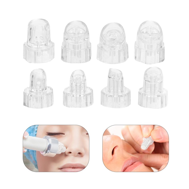 Homoyoyo 8Pcs Facial Suction Nozzle Replacement Tips: Plastic Hydro Dermabrasions