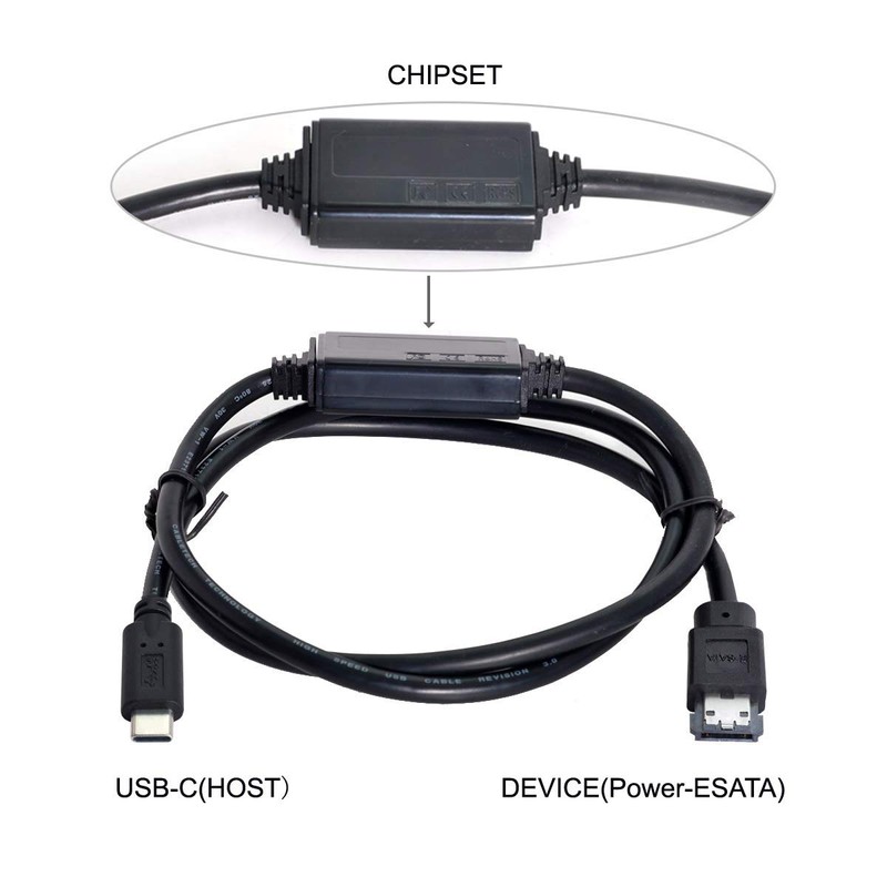 CY Cable for USB-C Type-C to Power Over eSATA DC5V