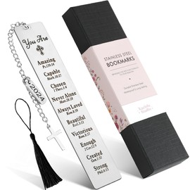 Christian Faith Bookmarks, 2024 Inspirational Bookmarks for Girls, Bible Bookmark with a Tassle, Book Marks for Reading Women, Metal Bookmark for Teen Girls Boys, Jesus Bookmark for Book Lovers