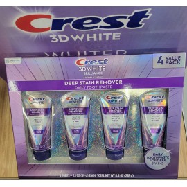 Crest 3d wthie deep stain remover daily toothpaste 4 value pack NEW