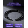 Richsteel 8.2 Inch Black Plated Stainless Steel Curb Chain Bracelet