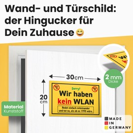 DankeDir! Wir haben kein WLAN/WIFI - Sign 30 x 20 cm - Party Decoration Party Decoration Gift Idea Gift Colleagues Friends - Wall Decoration Wall Sign Door Sign Birthday Gift Funny Saying