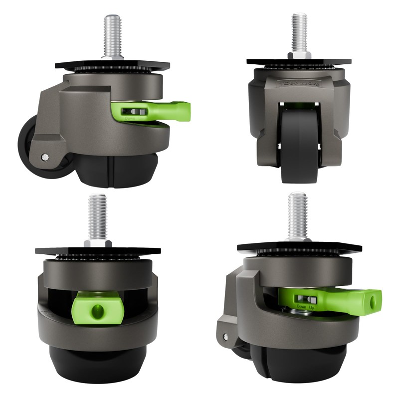 QXYJLCN 4-Pack Heavy Duty Retractable Leveling Stem Casters - 1/2"