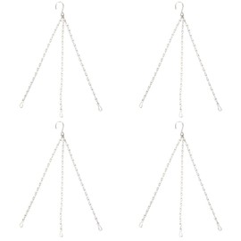 Hanging Baskets Chains, Hanging Basket Hooks Flower Pot Hanger 4pcs Decorative Flower Pot Chain 3 Point Stainless Steel Garden Heavy Duty Hooks for Outdoor Indoor Planters Bird Feeders Wind Chimes