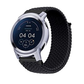 Correa Elástica Trenzada para Motorola Moto Watch 100 - Banda de Nailon Ajustable Compatible (H)                                                      