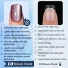 Bellelfin Cat Eye Press On Nails Short Square Fake Nails