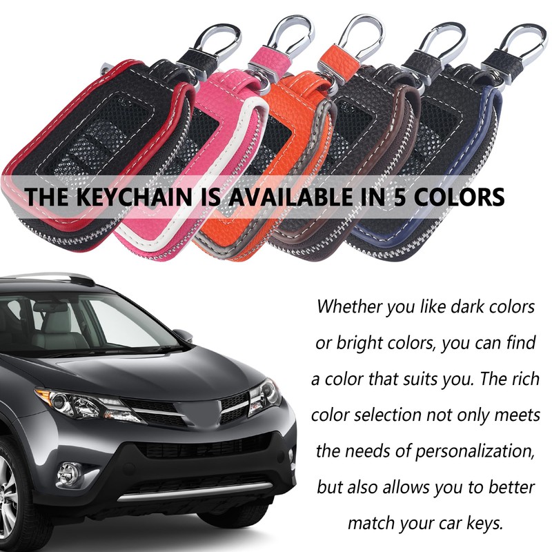 Car Key Fob Cover Case,Leather Car Key Holder with Mesh