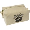 'Raccoon with Floral Crown' Canvas Wash Bag/Makeup Case (CS00043449)