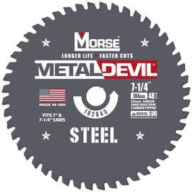 Morse Metal Devil CSM7254820FSC, Circular Saw Blade, Carbide Tipped, Steel Cutting, 7-1/4 inch, 1 Pack
