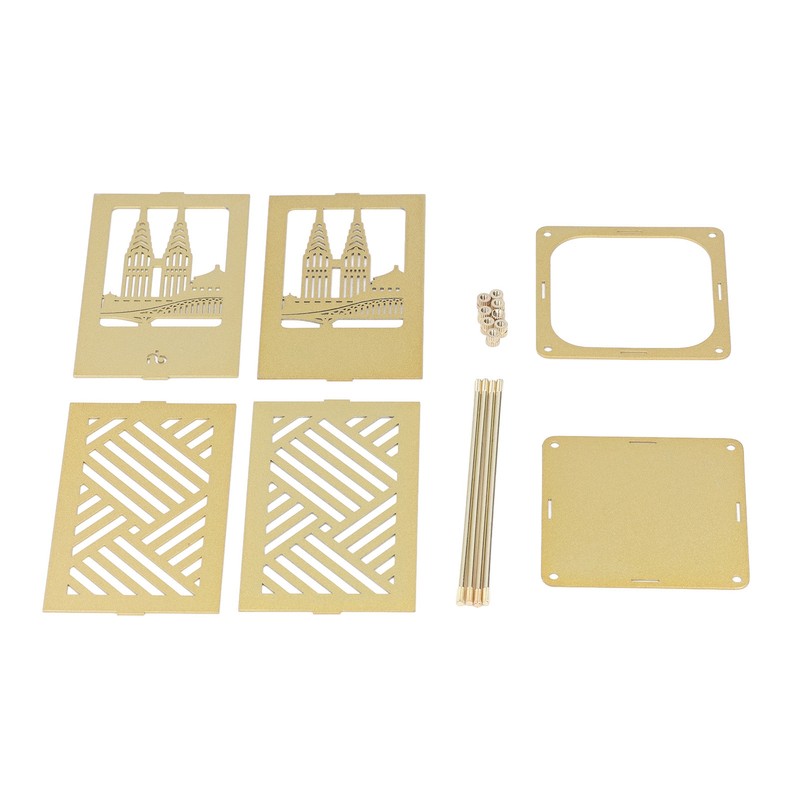 Metal Pen Holder Multifunctional Easy Assembly Glossy Golden Surface Plating