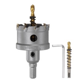 sourcing map Carbide Hole Saw Kit 48mm (1-57/64") Metal Hole Cutter Set with 2pcs Center Drill Bits Springs 1pcs Wrench for Stainless Steel Copper Iron Aluminum
