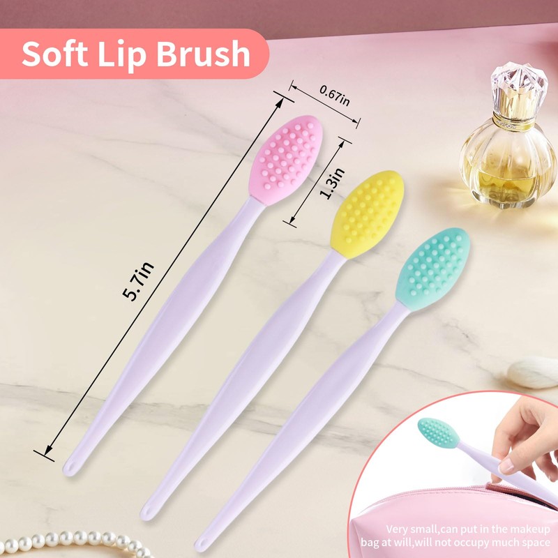 5 Pcs Mini Exfoliating Brush Set - 2 Pcs Silicone