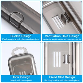 Toothbrush Travel Case 4 pcs, Transparent Toothbrush Holders, Plastic Toothbrush Case Portable Toothbrush Cover 7.87 x 1.85 x 1.18 inches for Traveling, Camping, Home, School, Business