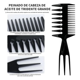 Peine Textura Voluminizante Barbero Estilista Peluquero, 3 U