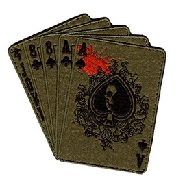Iron on Dead Man's Hand Aces Full of 8's Spade mc Biker Patch by Miltacusa MTDH1A