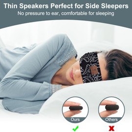 ASIILOVI 2-Pack Upgraded Headband Headphones Sleeping Headphones Headband with Ultra-Thin Speakers, Wireless Bluetooth Headband for Side Sleepers, Running, Insomniac, Travel, Meditation