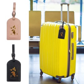 CAVLA 6 Pack Luggage Tag, PU Leather Luggage Bag Case Tags Name ID Labels Privacy Protection Cover Luggage Labels, for Women Men Travel Bag Suitcase (6 Colors)