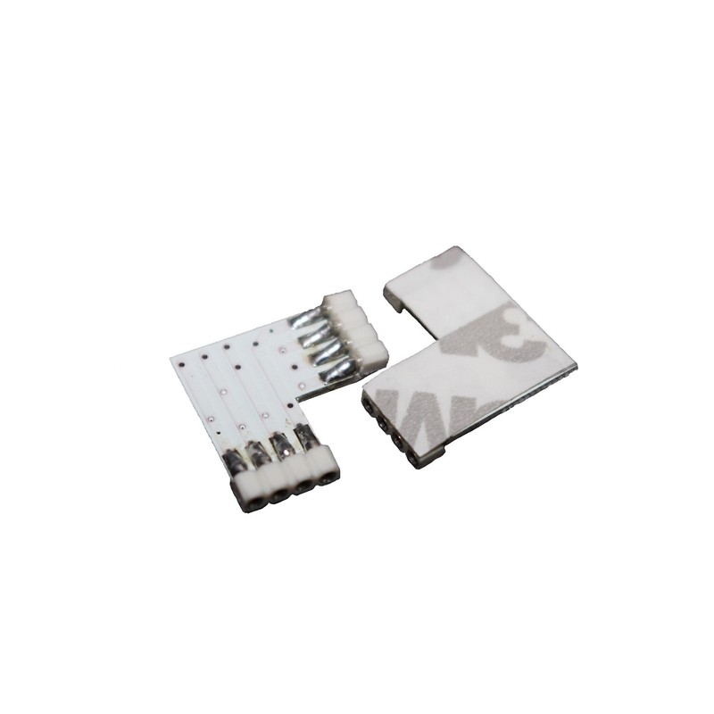 4-Pin Corner Connector | L-Connector | 90° Angle (White) for