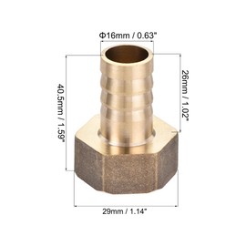 sourcing map Brass Barb Hose Fitting Connector Adapter 16mm Barbed x G3/4 Female Pipe with Hose Clamp and Washer