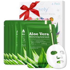 CAKAILA Face Sheet Mask Skincare,Hydrating Spa Face Mask For Sensitive Skin,Moisturize,Soothing,Brighten,Nourish for All Skin Types,Natural Skin Care Spa Face Mask for Women Men Girls,Pack of 6