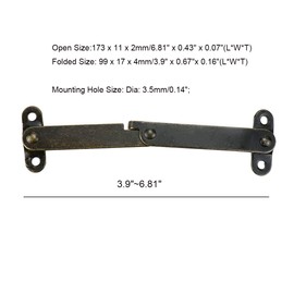 Tsnamay 2 Pcs 180 Degree Rotatable Folding Lid Stay Support Hinge for Jewellery Gift Door Hardware & Locks Box