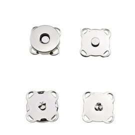 Hahiyo 14.8mm Length Magnetic Buttons Close Effortlessly Strong Bond Manageable Apart Easy Glue Sew-On Fastener Snap Clasps Silver 12 Pieces for Closures Yarn Leather Purses Backpack Canvas Tote