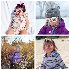 COCOSAND Flower Polarized Baby Sunglasses with Strap UV400 for Infant Toddler Girls Age 3-24 Months