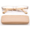 Real Bamboo Reading Glasses Spring Hinge Genuine Bamboo Rectangular Reader